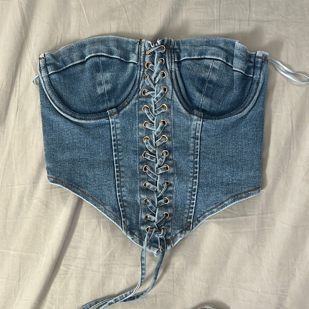Play it your way denim corset top - Picture 2 of 4